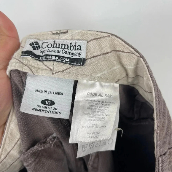 Columbia Brown Straight Leg Convertible Capri Cropped Denim Pants Size 10 - Picture 8 of 9